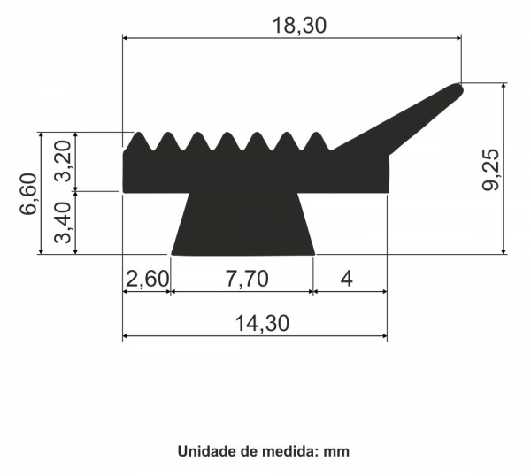 Vedante para perfil FIL-44